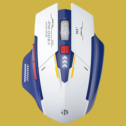 Mecha Edition 2.4G Wireless Mouse Silent Rechargeable Mouse Type-C LED Light Mouse for Computer PC Laptop Office Gaming