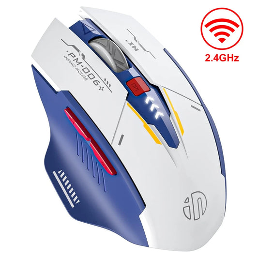 Mecha Edition 2.4G Wireless Mouse Silent Rechargeable Mouse Type-C LED Light Mouse for Computer PC Laptop Office Gaming